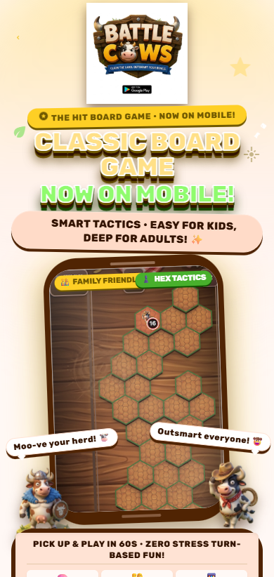 Battle Cows โ classic board game now on mobile